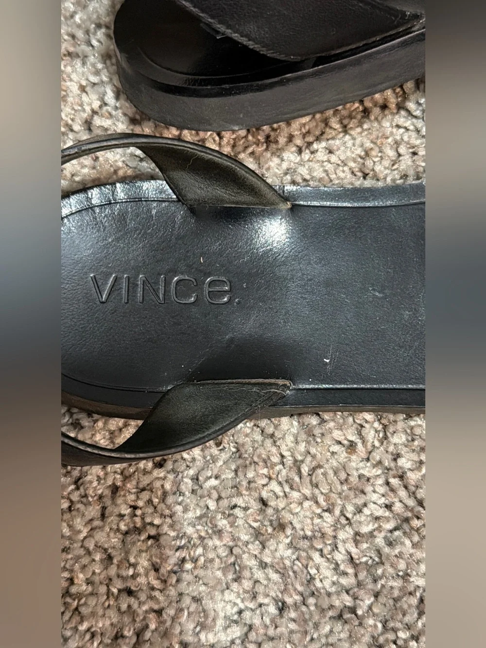 Vince Black Multi-Strap Genuine Leather Ankle Strap Sandals Size 10 Velcro